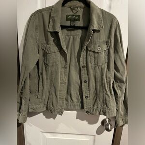Eddie Bauer Olive Jean jacket 100% cotton